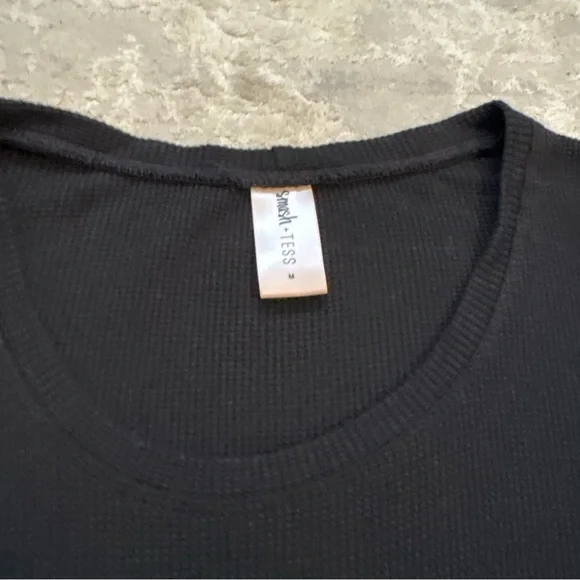 Smash + Tess Black Waffle Dream Long Sleeve Night Shirt Size Medium - Picture 8 of 13